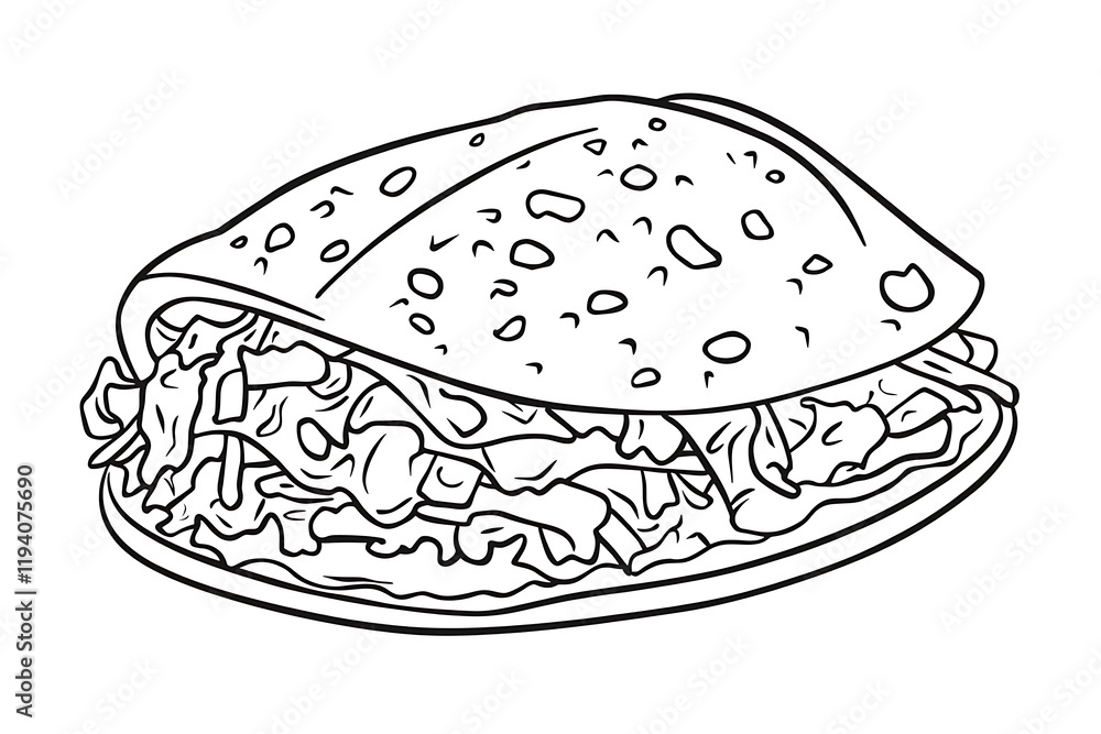 Scrumptious Wrap - A Colorful Food Illustration Scrumptious Wrap - A Colorful Food Illustration