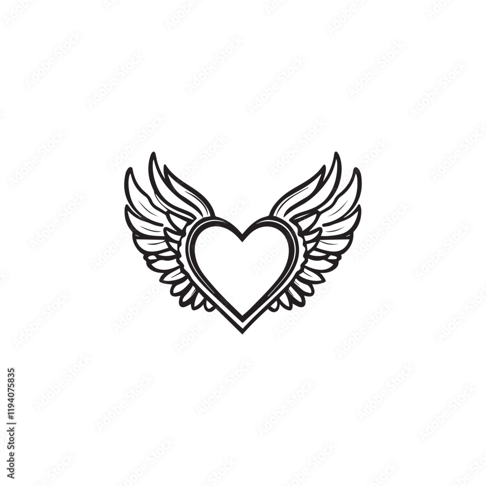 14 February valentine day vector heart with wings 14 February valentine day vector heart with wings