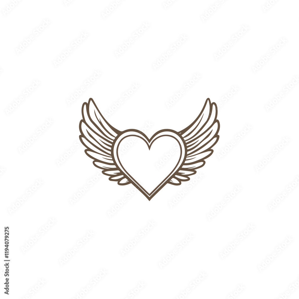 14 February valentine day vector heart with wings 14 February valentine day vector heart with wings