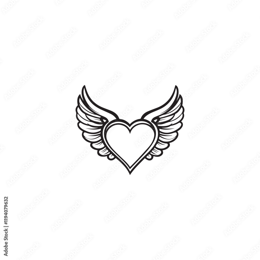 14 February valentine day vector heart with wings 14 February valentine day vector heart with wings