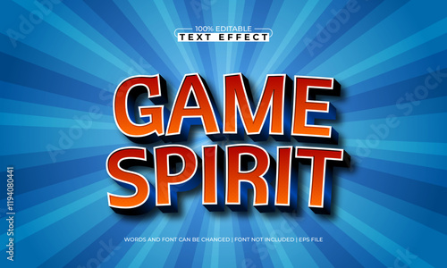 game spirit editable text effect with a kick and game text style