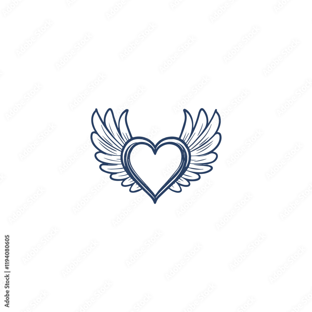 14 February valentine day vector heart with wings 14 February valentine day vector heart with wings