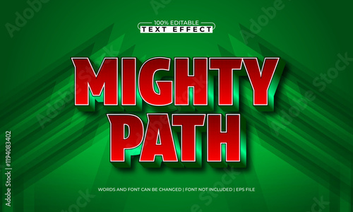 mighty path editable text effect with a kids and play text style