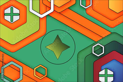 Modern geometric hexagon pattern background