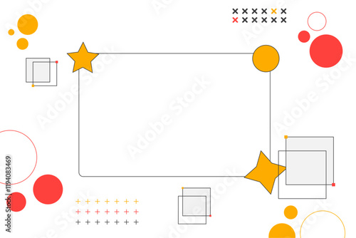 Minimal orange geometric frame background