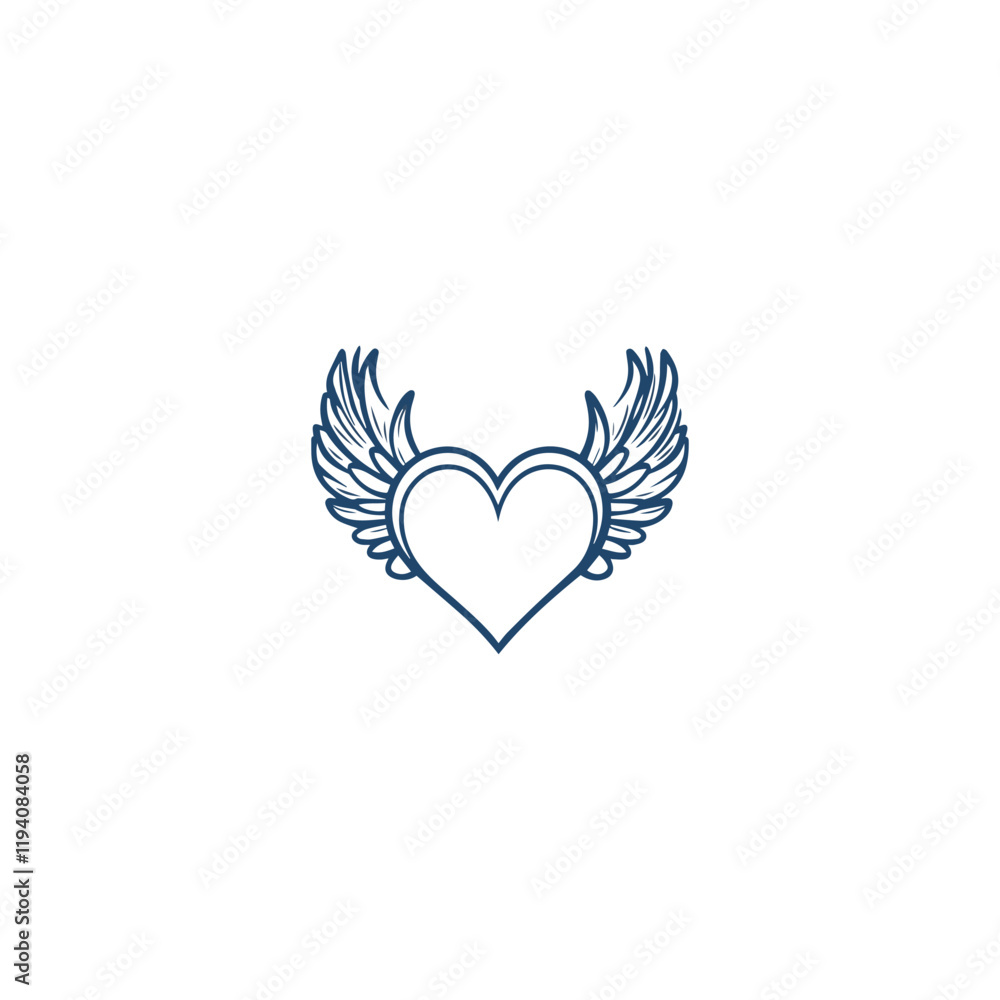 14 February valentine day vector heart with wings 14 February valentine day vector heart with wings