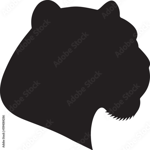 panther head logo silhouette design vector art illustration