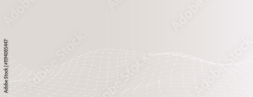 Minimal background with light gray background, featuring a grid pattern. The background has a smooth texture, enhancing the gray background. Abstract digital wave grid, gradient background vector