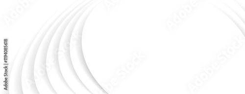 Minimalist white background with smooth, curved lines. The background is clean and modern. White background creates a sleek texture. Abstract minimal curved layered texture background vector