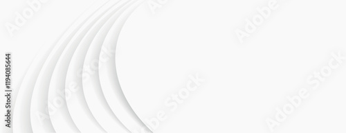 Minimalist white background with smooth, curved lines. The background is clean and modern. White background creates a sleek texture. Abstract minimal curved layered texture background vector