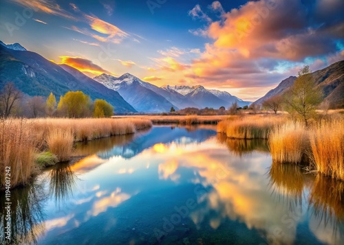 Long Exposure Photography: Pian di Spagna Wetland, Val Chiavenna, Italy photo