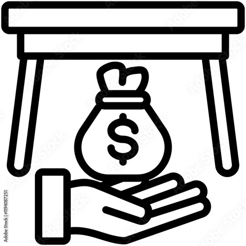 under the table icon