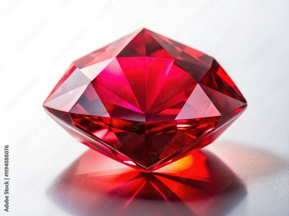 Luxury Gemstone: Polished Ruby on Pristine White Background - Architectural Product Shot Luxury Gemstone: Polished Ruby on Pristine White Background - Architectural Product Shot