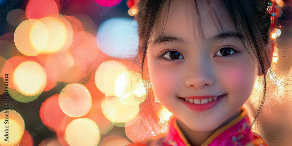 A close up photo of a Chinese girl's face, smiling, generative AI A close up photo of a Chinese girl's face, smiling, generative AI