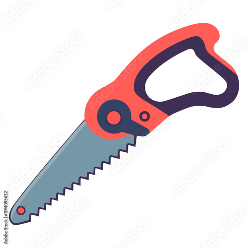 prune saw gardening tool flat color vector illustration template design