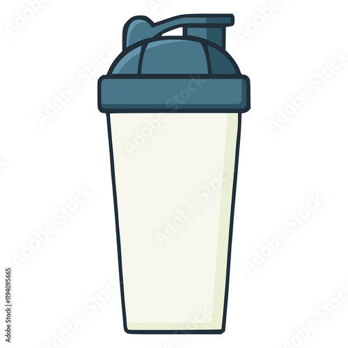 protein shaker drink bottle flat color vector illustration template design