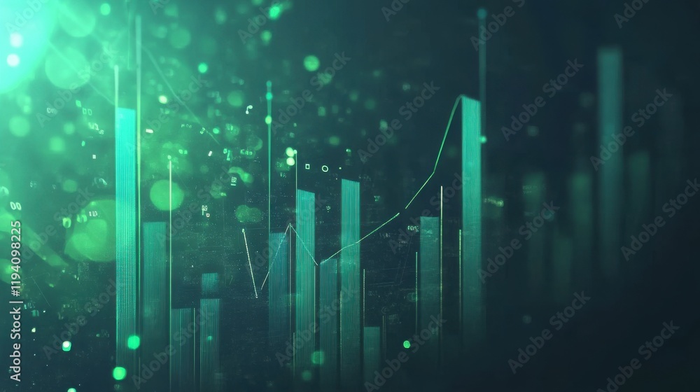 custom made wallpaper toronto digitalVibrant Abstract Digital Background with Financial Graphs and Data Visualizations in Green Tone for Stock Market and Technology Themes