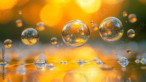 Beautiful abstract background image of colorul vibrant oil bubbles on water  photo