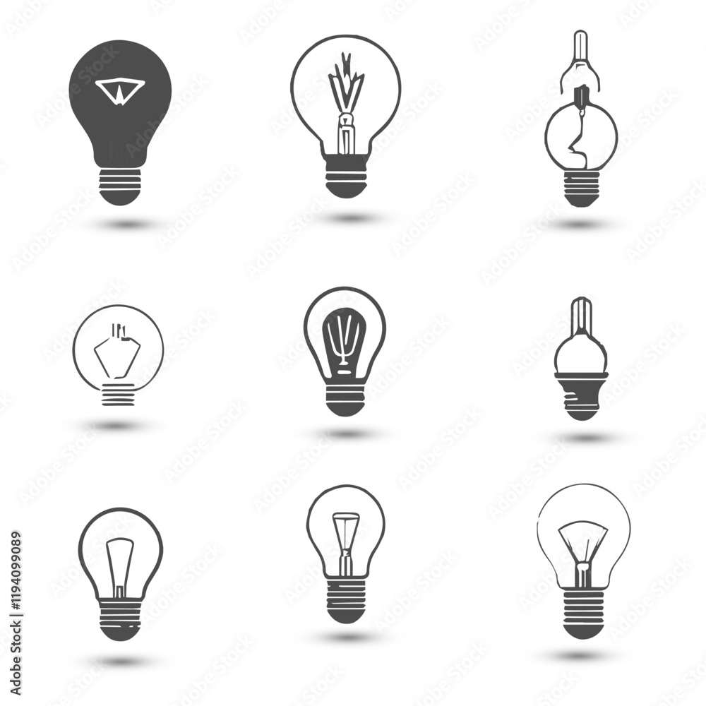 Design bulb Lightning icon on white background. Electric signs. Lightning symbol. Electricity concept stock vector illustration Design bulb Lightning icon on white background. Electric signs. Lightning symbol. Electricity concept stock vector illustration