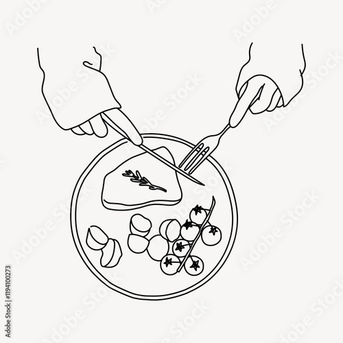 Meal time doodle illustration vector