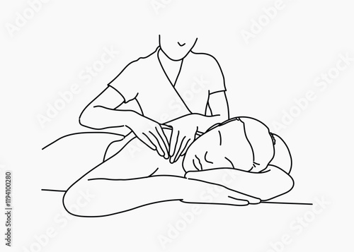Spa & massage therapy hand drawn illustration vector