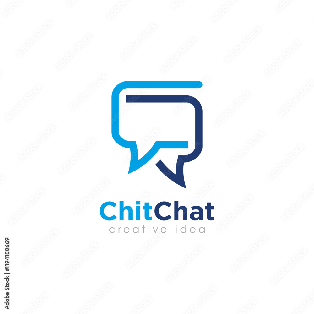 Naklejka premium Creative Chatting Concept Logo Design Template