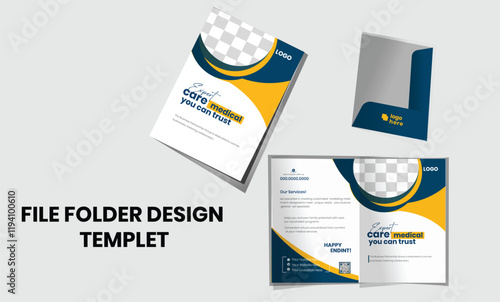  Corporate modern medical file folder design templet