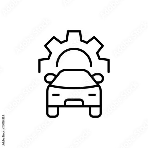 Car repair outline icons, minimalist vector illustration ,simple transparent graphic element .Isolated on white background