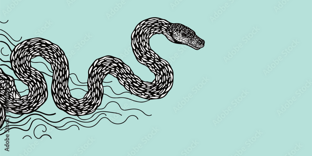Obraz premium Stylized Snake Illustration