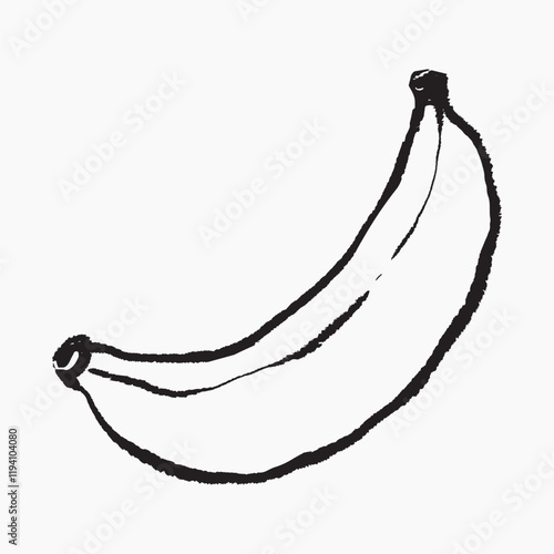 Simple banana doodle, illustration vector