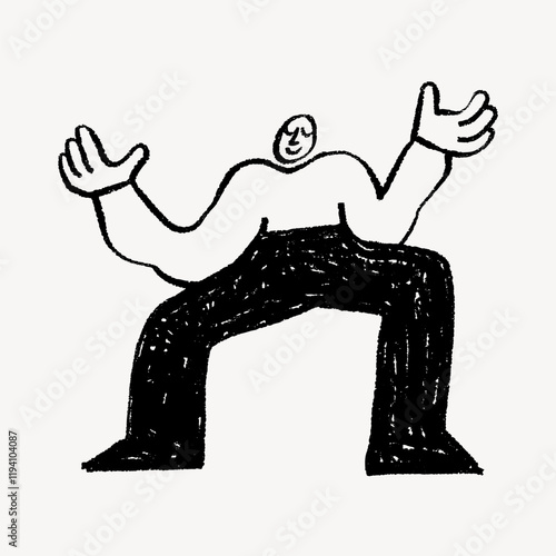 Dancing man doodle, illustration vector