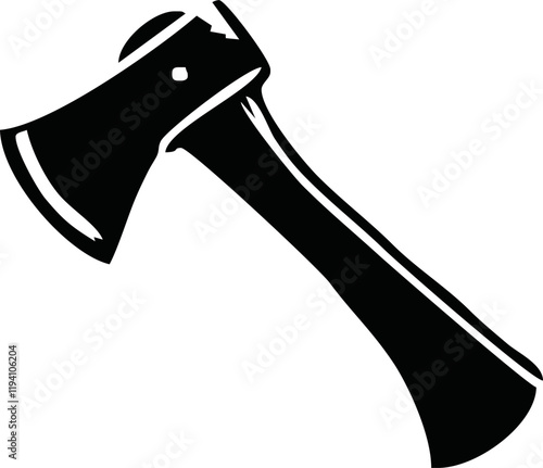 Simple black axe silhouette vector illustration - axe, camping, chopping, cutter, wood, web designing icons and projects.