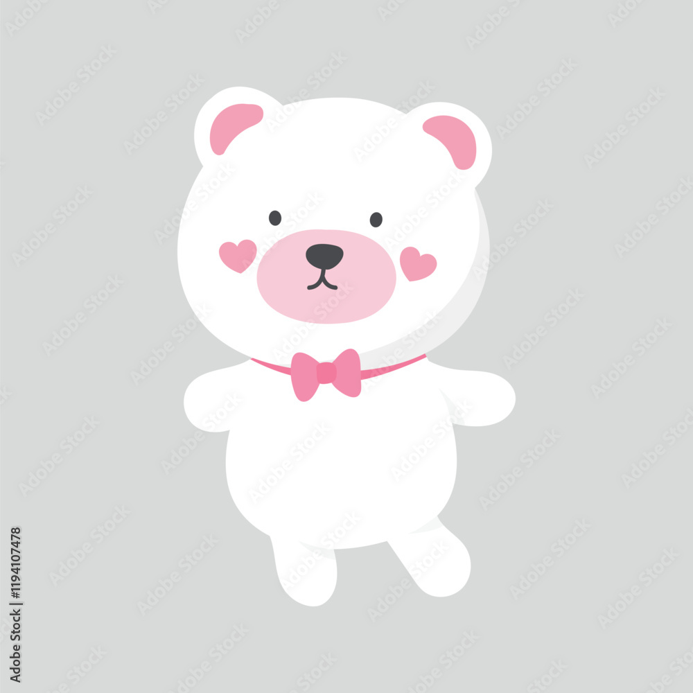 White teddy bear collage element vector White teddy bear collage element vector