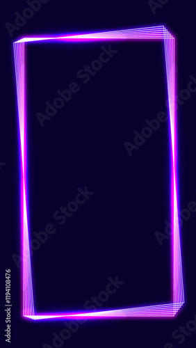 Aesthetic neon frame mobile wallpaper vector
