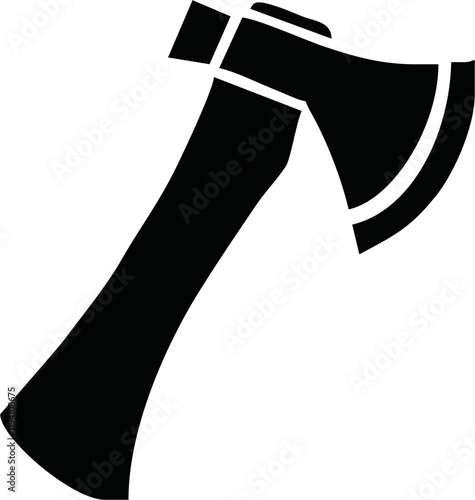 Simple black axe silhouette vector illustration - axe, camping, chopping, cutter, wood, web designing icons and projects.