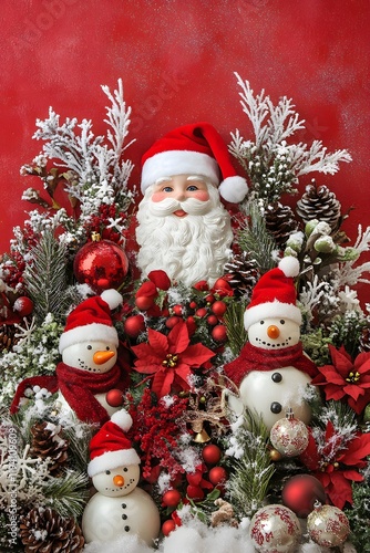 santa claus and christmas tree