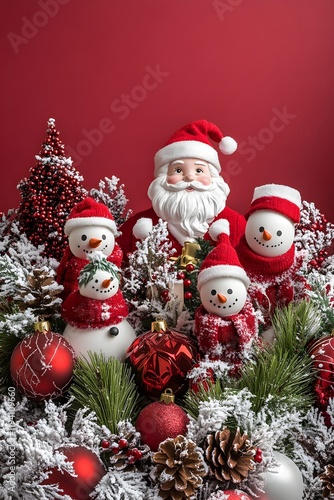 santa claus and snowman