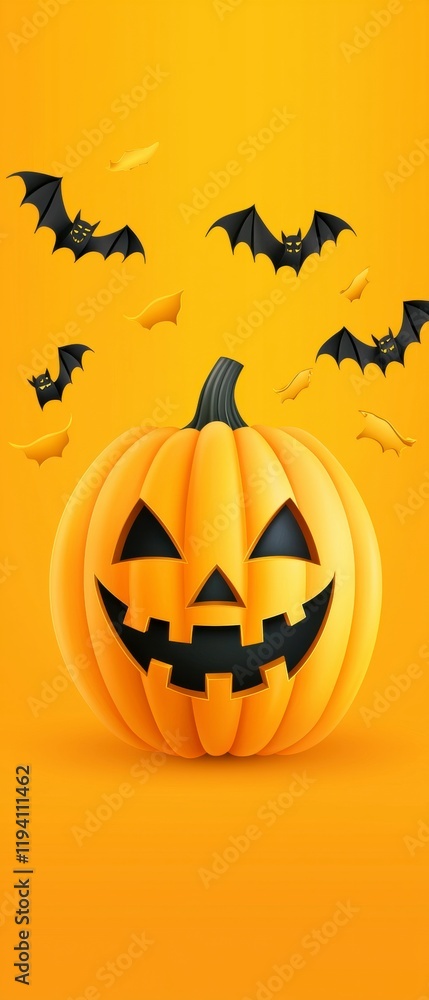 Halloween pumpkin decoration with bats spooky background digital art festive atmosphere creative viewpoint Halloween pumpkin decoration with bats spooky background digital art festive atmosphere creative viewpoint