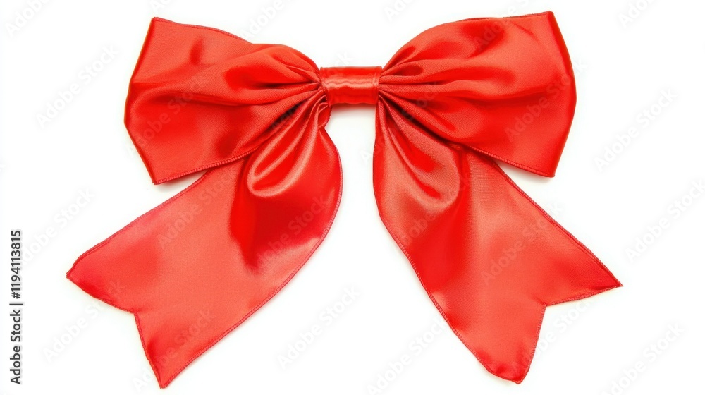 Red satin ribbon bow isolated on white background. (2) Red satin ribbon bow isolated on white background. (2)