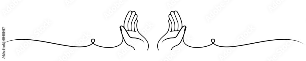 Fototapeta premium vector line art of praying hands