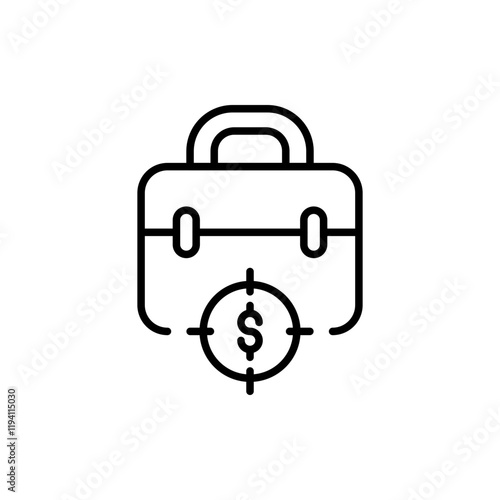 Market target outline icons, minimalist vector illustration ,simple transparent graphic element .Isolated on white background