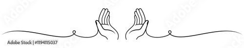 vector line art of praying hands