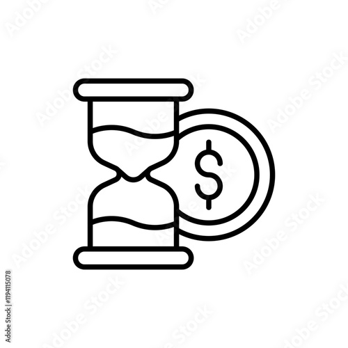 Market time outline icons, minimalist vector illustration ,simple transparent graphic element .Isolated on white background