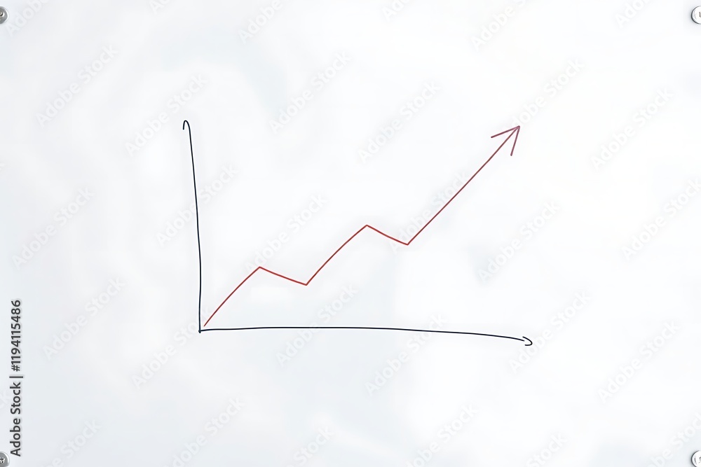 Upward Trend Graph on Whiteboard Shows Growth Upward Trend Graph on Whiteboard Shows Growth