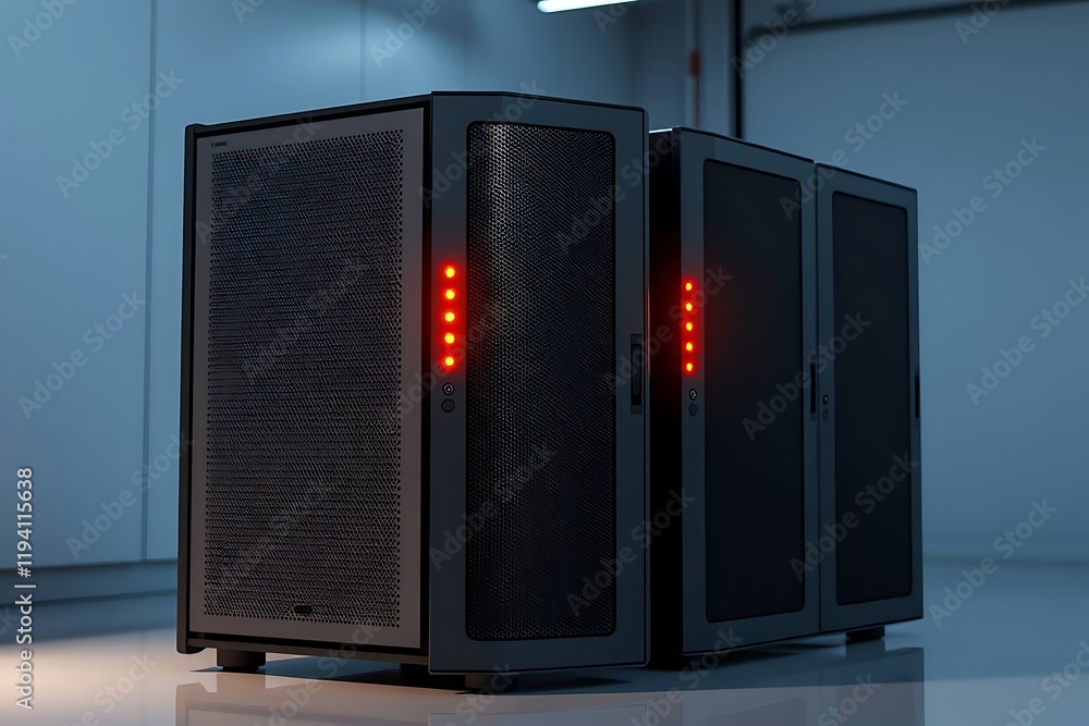 Fototapeta premium Powerful Server Racks in Modern Data Center