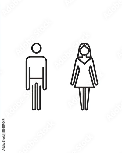 Male and Female wc door plate  Illustration