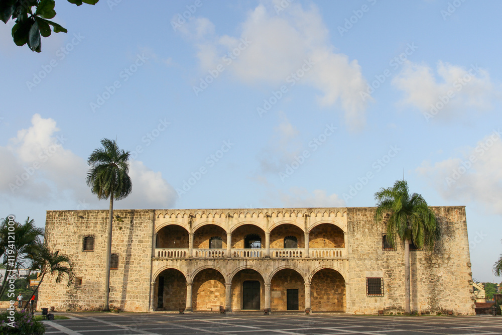 Obraz premium Columbus Alcazar, is the first fortified European palace built in the Americas. Located in the colonial area of Santo Domingo, Dominican Republic, it forms part of the Ciudad Colonial, a UNESCO World 