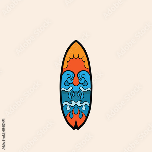 surf board logo vector