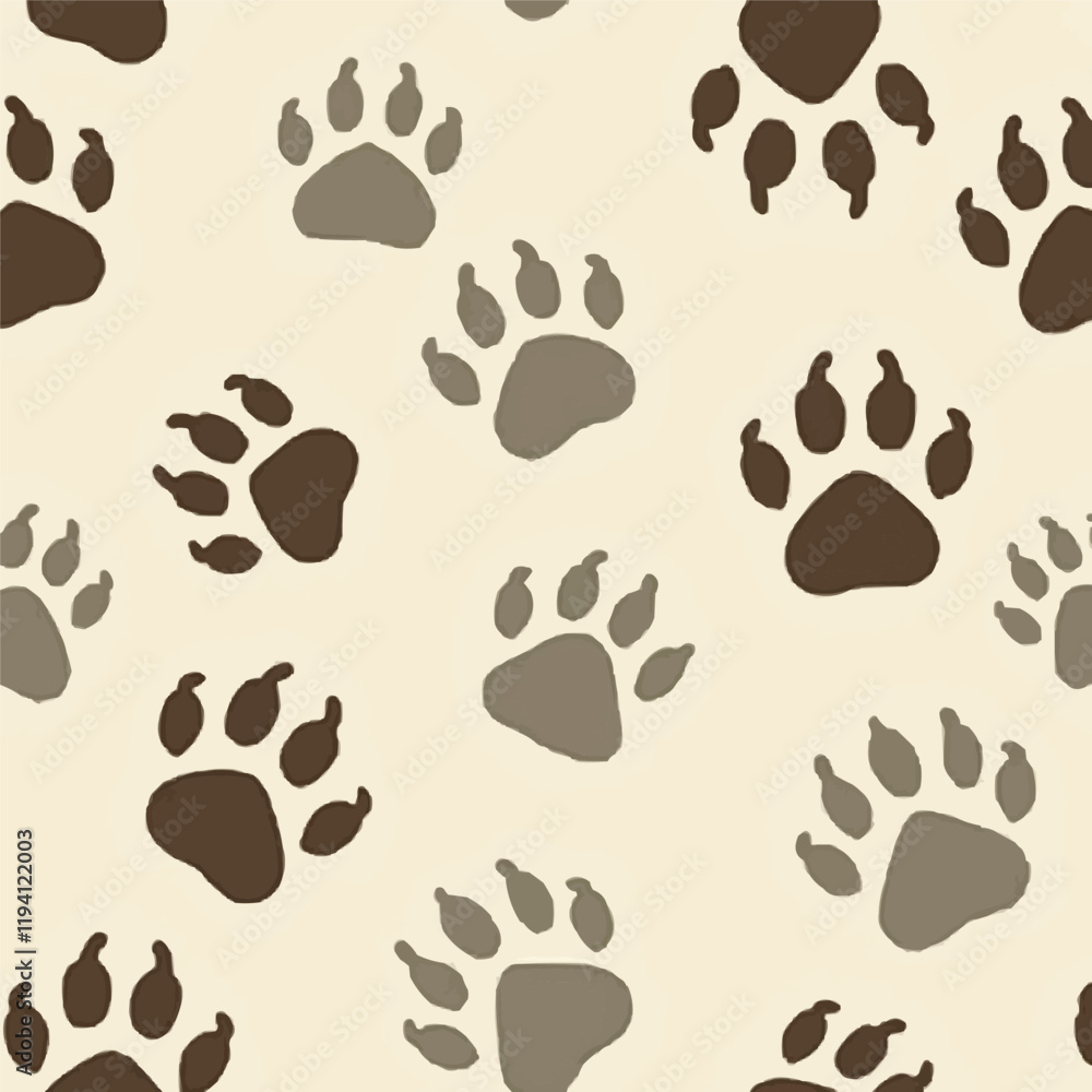 Cat paw cute pink shape seamless repeat pattern Cat paw cute pink shape seamless repeat pattern