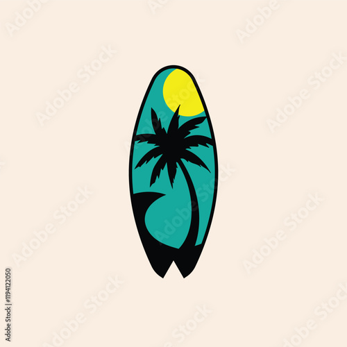 surf board logo vector